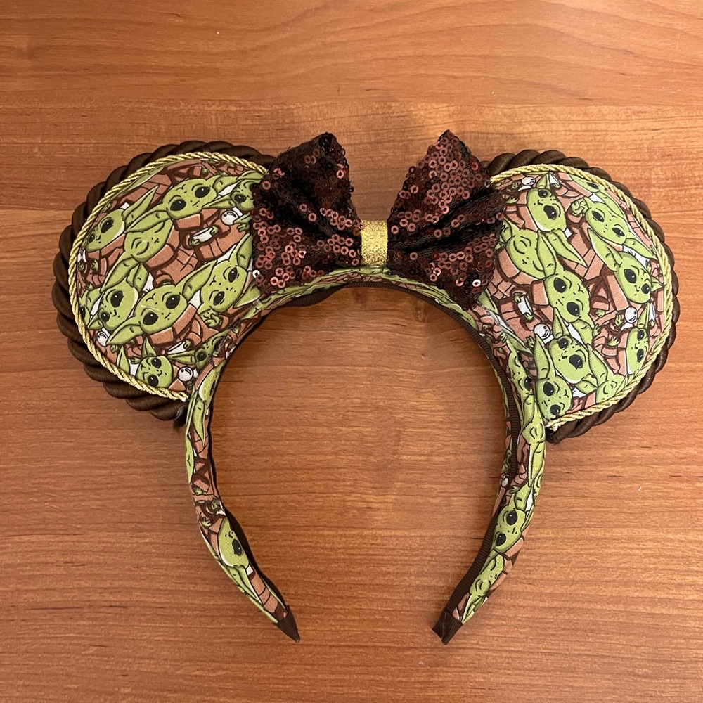 Mickey Green and Brown Character Headband with Bow